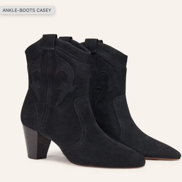 BA&SH Casey Ankle Boots – NEW – Size 37 EU – Black Suede - Picture 1 of 6